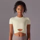 thumbnail image 1 of Camisas de Yoga, Top corto, camisas de manga corta para mujer, ropa deportiva de Yoga, camisetas de entrenamiento, chaleco de Fitness, Top ajustado de entrenamiento para correr, 1 of 6