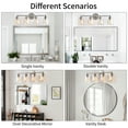 thumbnail image 6 of KAWOTI Bathroom Vanity Light over Mirror, Modern Wall Light with Clear Glass Shades(Brushed Nickel), 6 of 7
