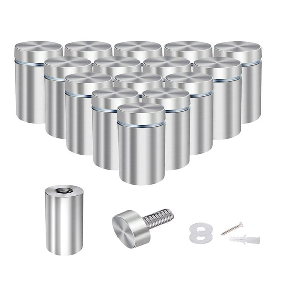 Osring 16pcs Wall Standoffs Holder 3/4 x 1-1/5 Inch Sign Standoff Mounting Hardware, Stainless Steel Advertising Nails for Picture Acrylic Display, Black
