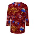 thumbnail image 4 of CHUANK Plus Hauts pour Femmes Chic Décontracté Col Rond Manches Courtes Chemises et Blouses pour Femmes T-Shirts à Imprimé Papillon du 4 Juillet pour Femmes Tunique Graphique Patriotique Tendance Haut d'Été Plage, 4 of 5