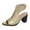 Gold, variant on Women's Chunky Sandals Open Toe Cut out Wedding Shoes Dressy Dress Elegant Slingback Breathable Ankle Booties Party High Heels White Size 7.5