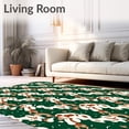 thumbnail image 2 of ODIKA 4'x6' Machine Washable Non-Slip Area Rug, Exotic Woodland Fauna Plush Decorative High Traffic Rug, Green, 683619, 2 of 7