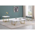 thumbnail image 2 of Ensemble de Table Basse en Bois Blanc 3 Pcs avec Pieds Peints Or, 2 of 2