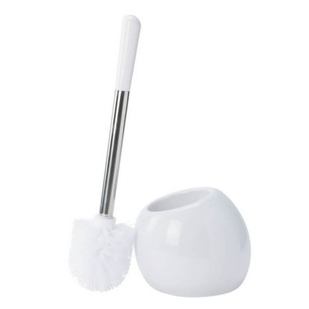 Bath Bliss Toilet Brush with Dome Holder in White
