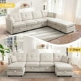 thumbnail image 5 of JONPONY 110" Modular Couch,Freely Combinable Modular Sofa with Storage Seat,6 Seat Reversible Sofa Bed for Living Room,Beige, 5 of 8