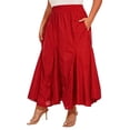 thumbnail image 4 of Beautybatik Red Women Cotton Boho Gypsy Long Maxi Godet Flare Skirt 2x, 4 of 6