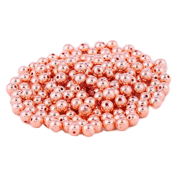 Naiovety 200 Uds cuentas espaciadoras sin costuras 4mm bola suelta pequeños accesorios joyería artesanal fabricación para collar negro Artesanía bronce rojo 4mm Naiovety HA060871-06