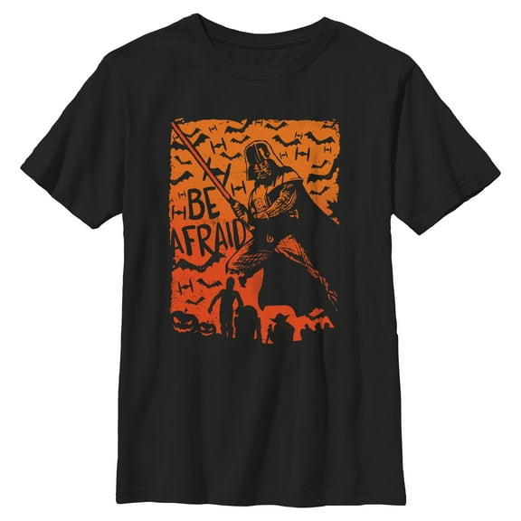 Boys Star Wars Halloween Darth Vader Be Afraid T Shirt