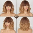 thumbnail image 5 of DOPI Short Ombre Blonde Wigs Wavy Bob Wig with Bangs Women Synthetic Curly Pastel Bob Wig for Girl Colorful Cosplay Wigs, 5 of 5
