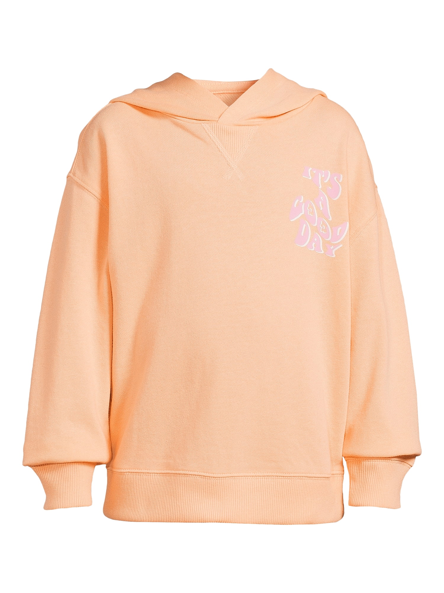 Wonder Nation Girls Over Sized Hoodie, Sizes 4-18 & Plus