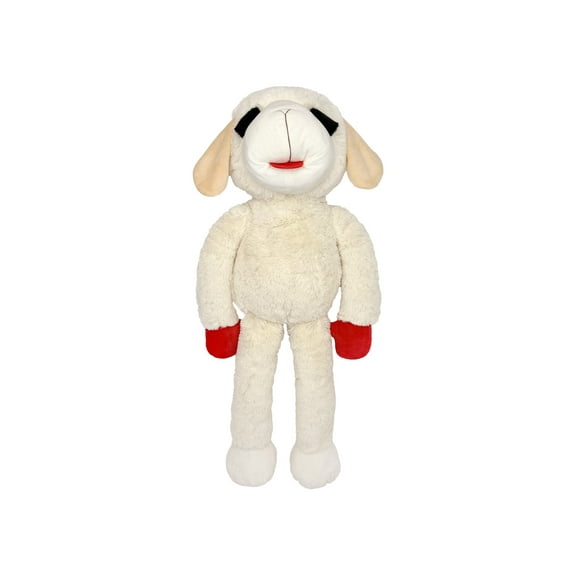 Multipet Plush Standing Floppy Lamb Chop Dog Toy with Squeaker, White, Large