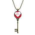 thumbnail image 1 of Happy Valentine's Day Red Stripes Key Necklace Pendant Tray Embellished Chain, 1 of 3