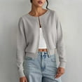 thumbnail image 2 of Cavosen Women's Cardigan Sweaters Belted Open Front Outfits Cropped Long Sleeve Stretch Comfortable Clothes, 2 of 4