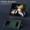 thumbnail image 6 of MonsDirect for 7.6 inch Samsung Galaxy Z Fold 3 5G 2021 Case, Nappa Leather with Flip Folding Magnetic Face Cover, Window Design with Hidden Kickstand Full Protective Case for Galaxy 3, Nappa Green, 6 of 7