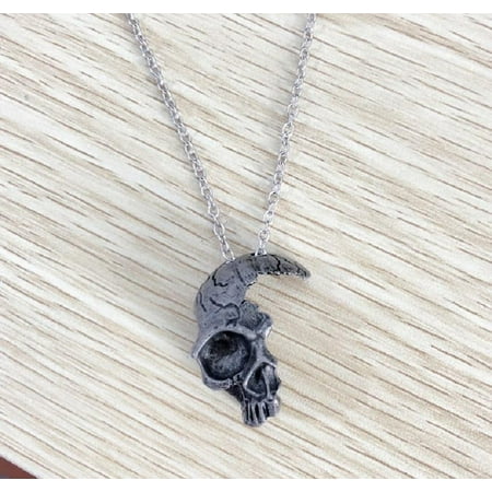 

Skeleton Half Skull Necklace Pendant Vintage Gothic Retro Jewelry Choker Pendants Bronze Necklaces