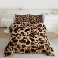 thumbnail image 2 of jejeloiu Wild Leopard Cheetah Bedding Comforter Set,Cute Bow Knot Twin Comforter Sets,Pink Brown Bedding Set For Girl,Breathable Home Decor Reversible,2-Piece, 2 of 8