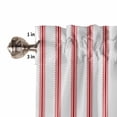 thumbnail image 5 of Bedroom Curtains 63 Inches length, Red Striped Window Treatment Curtain Drapes, Red White Stripes Farmhouse Rod Pocket Curtain Panels for Living Room Kitchen, 42"x63", 2 Panels, 5 of 7
