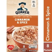 Quaker Instant Oatmeal, Cinnamon Spice, 12.1 oz Box
