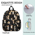 thumbnail image 5 of Cute Cartoon Corgi Backpack Backpack for School,Cute School Bag,Schoolbag with Adjustable Shoulder Straps & Padded Back,13.8"x11.4"x6", 5 of 6
