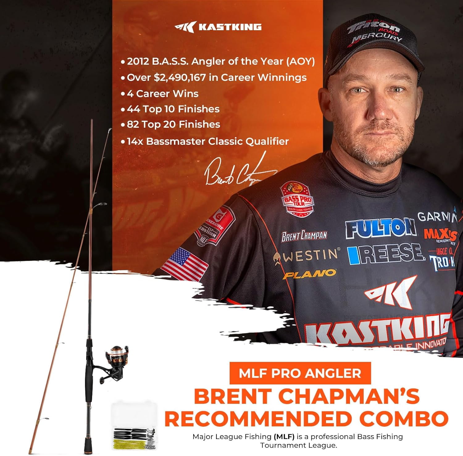 KastKing Spinning & Casting Combo, Pre-Spooled, IM6 Graphite – Brent Chapman