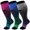 Purple Blue Gray, variant on 3 Pairs Plus Size Copper Compression Socks for Women & Men Circulation 20-30 mmHg - Better Blood Flow, Swelling , Best Support for Medical, Running, Nursing