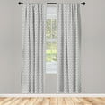 thumbnail image 3 of Ambesonne Ethnic Curtains, Traditional Rhombus Print, Pair of 28"x84", White Charcoal Grey, 3 of 5