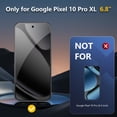 thumbnail image 2 of [2+2Pack] KisonovaGuard for Google Pixel 10 Pro XL HD and Privacy Screen Protector and Camera Lens Film [Tempered Glass Protector] [9H Hardness] [No-Bubble] [3D Full Coverage], 2 of 7