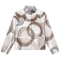 thumbnail image 4 of Jackets for Women Winter Coat Jackets Flannel Stand Collar Jacket(Abstract Watercolor Circles Design,Size:S-4XL), 4 of 7