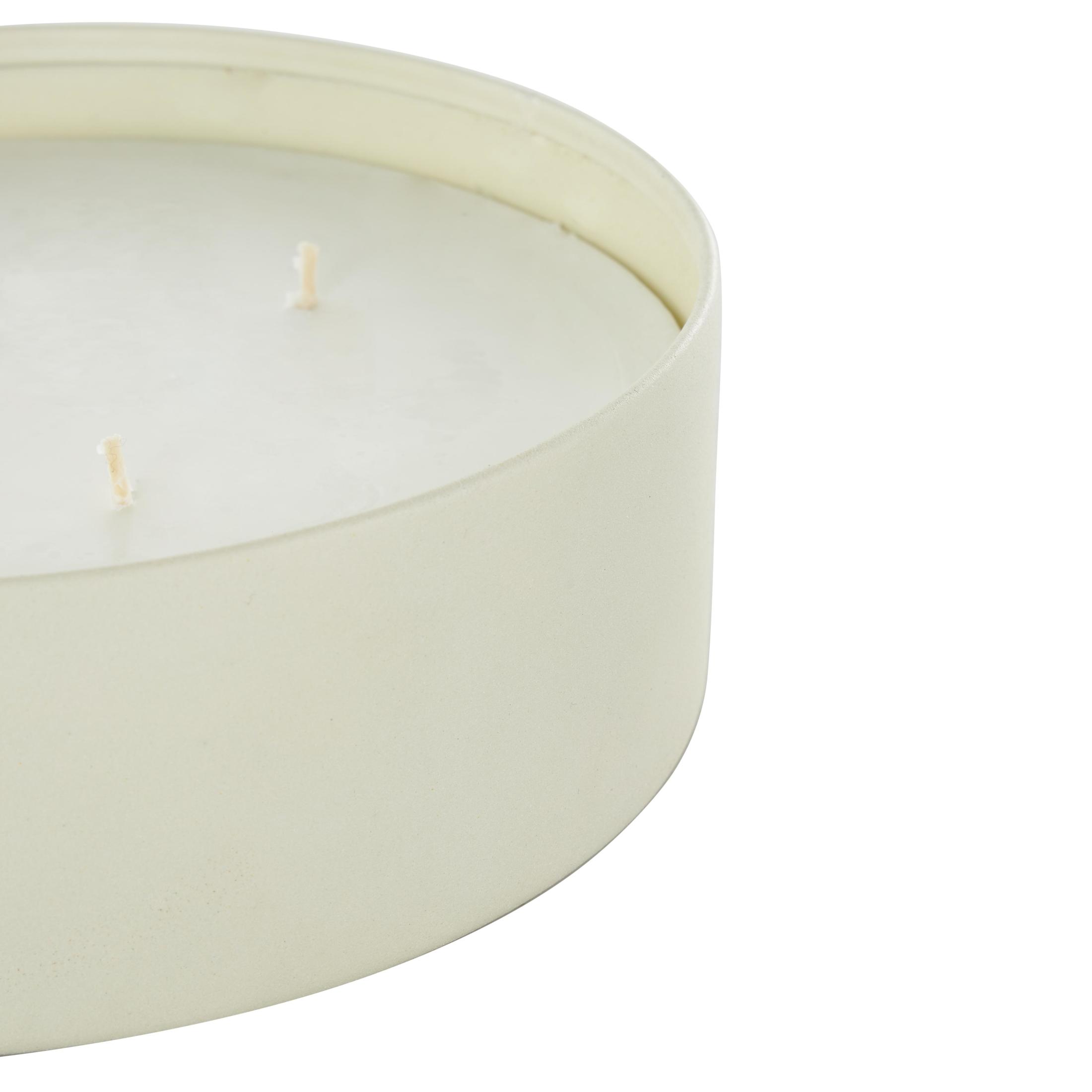 DecMode Cream Metal Pink Blush & Poppy Scented Textured 59oz 5 Wick Candle with White Wax