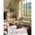 thumbnail image 2 of Jamfeel Area Rugs Boho Print Low Pile Washable Carpet Soft Non-slip Rug for Living Room Bedroom Kitchen 4'x6' Pink, 2 of 7
