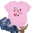 thumbnail image 3 of Camiseta de Manga Corta de Cuello Redondo con Patrones de Corazón de Moda de Primavera de las Mujeres Vintage Clásico Top de Humor para Diario, Fiesta, Primavera Y Verano, 3 of 5
