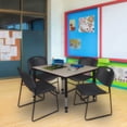 thumbnail image 2 of Regency Kee 48 in. Square Adjustable Classroom Table- Maple & 4 Zeng Stack Chairs- Black, 2 of 8