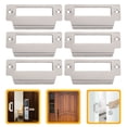 thumbnail image 6 of DRAFIDEEP 6Pcs Silver Rectangular Deadbolt Strike Plate Door Reinforcement 3.9X1.8In, 6 of 8