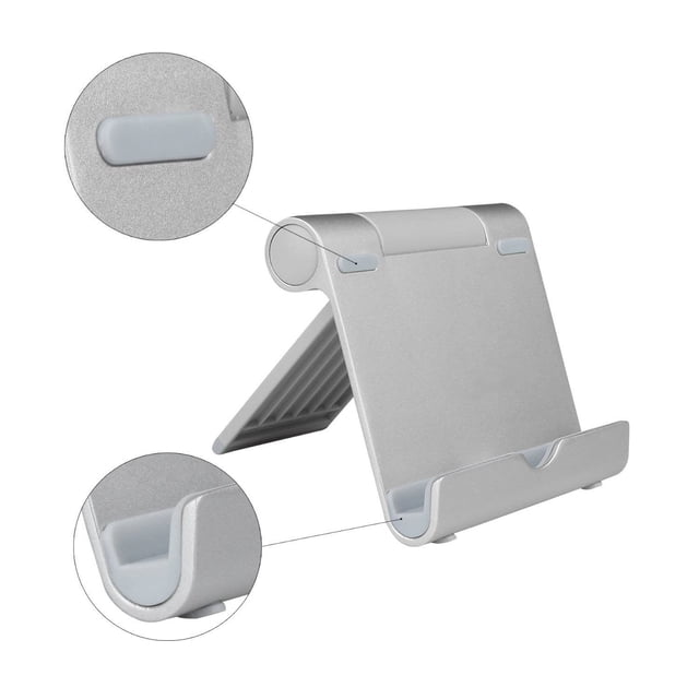 Ajuste del soporte universal para teléfono móvil Soporte portátil para tableta, lector electrónico y teléfono - Plata