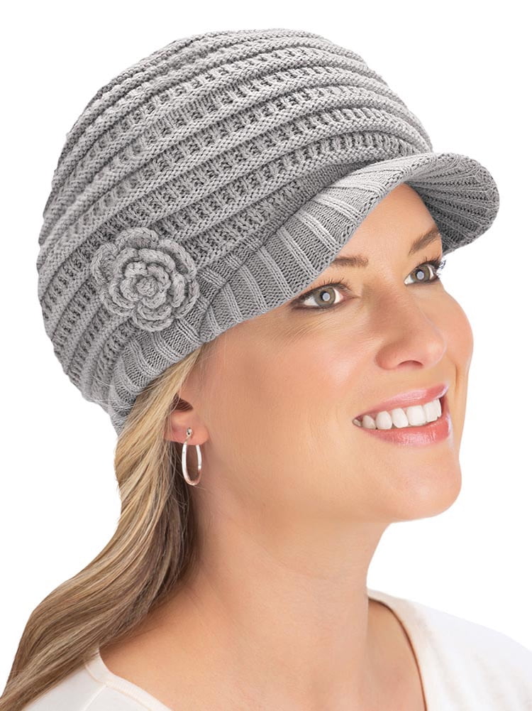 Warm Stylish Crochet Flower Embellished 