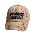 thumbnail image 1 of SharkTRUE Unisex Casual Dark Blood Stain Hat Problem Solved Bloody T Caps HO, 1 of 8