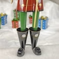 thumbnail image 3 of 59" Tall Iron Christmas Burgundy Nutcracker Holding Staff "Henry", 3 of 6