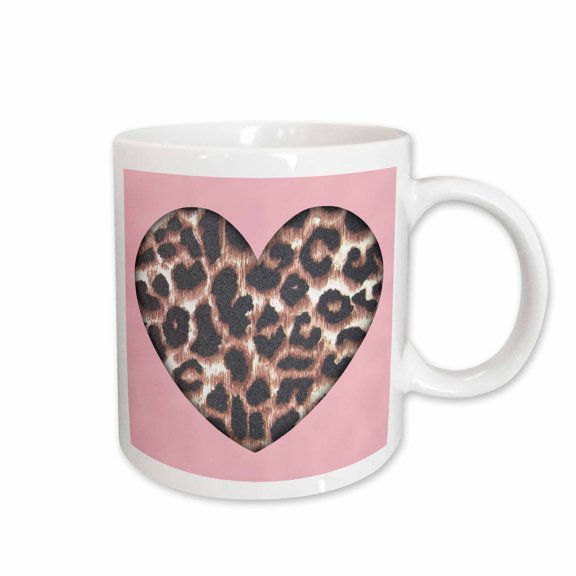 3drose, Pink and Brown Leopard Print Animal Prints Fashion, 15oz Mug