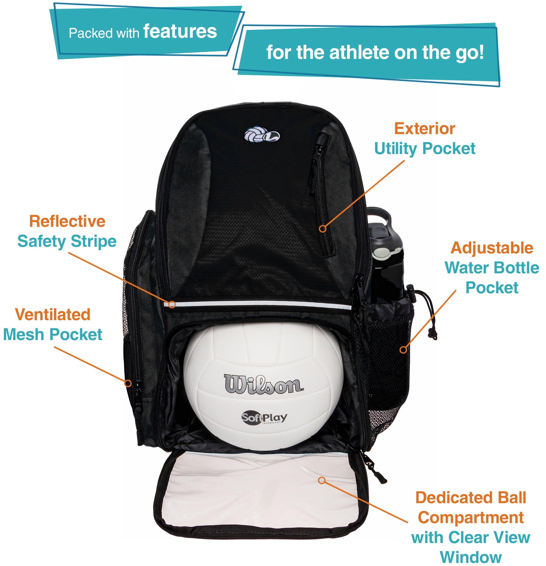 soccer backpacks with ball pocket