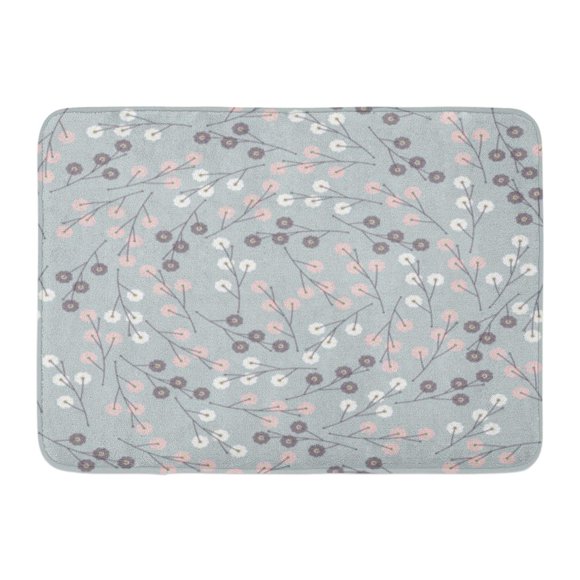 YUSDECOR Colorful Abstract Beautiful Endless Pattern with Flowers Kids Fills and More Creative Designs Pink Doodle Rug Doormat Bath Mat 23.6x15.7 inch