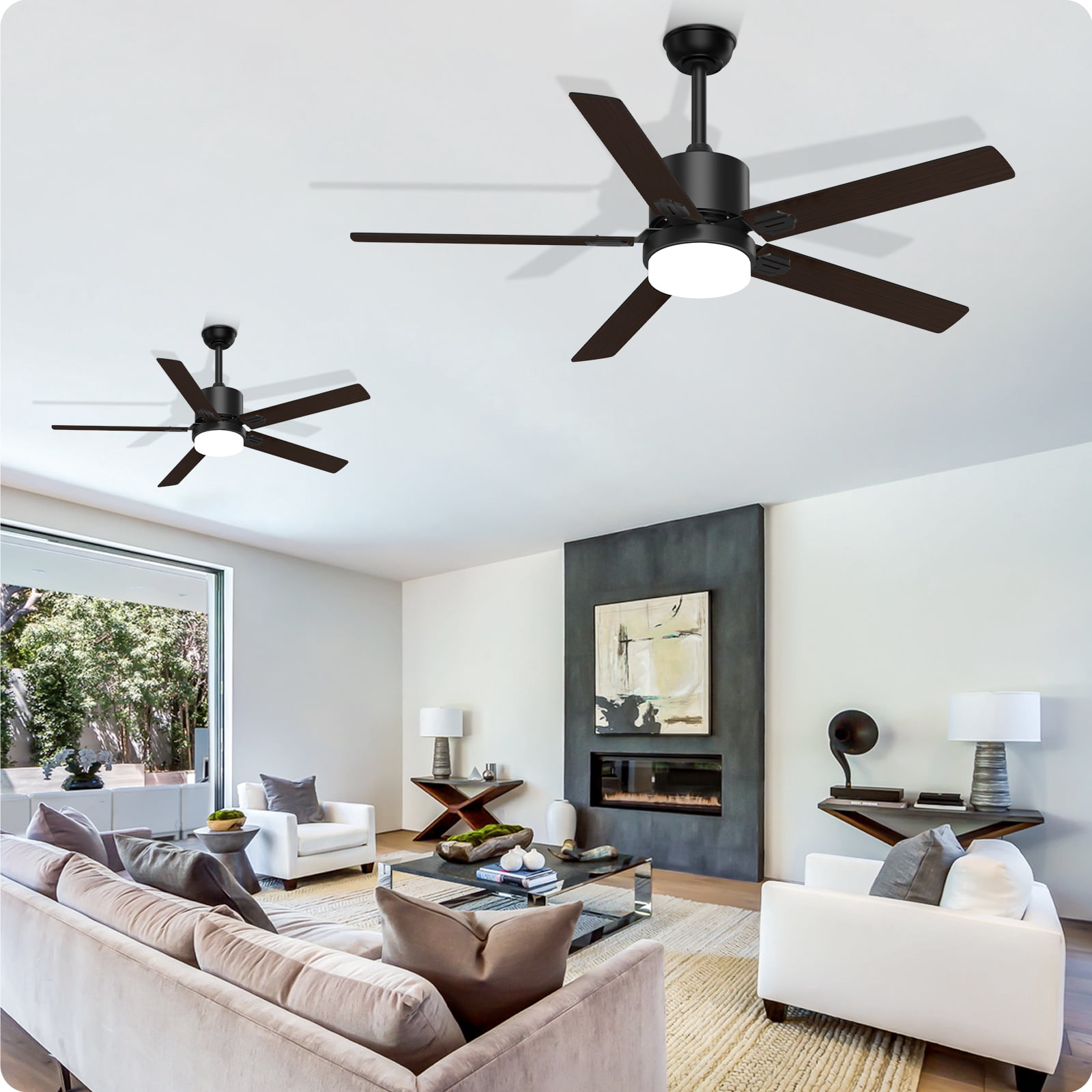 Skeven Ceiling Fans with Lights and Remote, 60 inch Outdoor Ceiling Fan with Remote, Modern with Lights for Patio Farmhouse Bedroom
