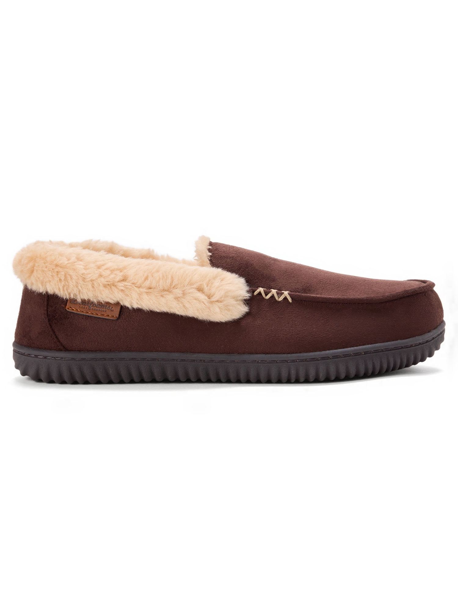 Dearfoams Cozy Comfort Men's Cuffed Moccasin Slippers