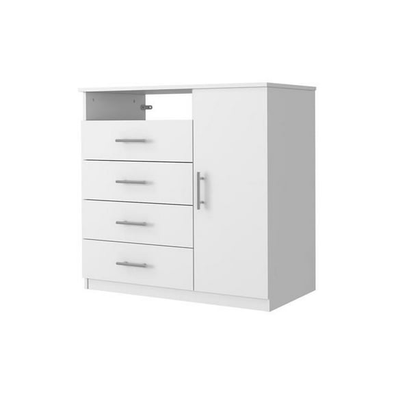HomeRoots 534945 36 in. White Four Drawer Combo Dresser