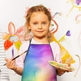 thumbnail image 2 of Rainbow Tie Dye Swirl Pattern Kids Aprons for Girls and Boys,Adjustable Neck Strap Toddler Aprons for Kids Cooking Baking, 2 of 6