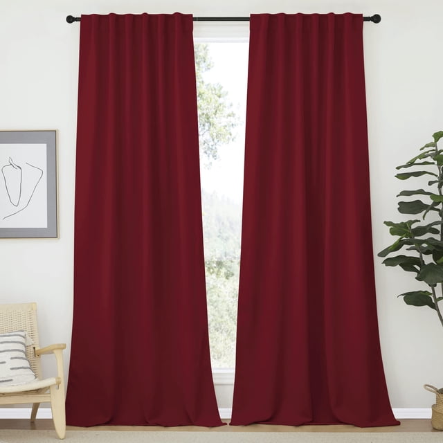 Cortina térmica Nicetown Burgundy Blackout, 132 x 241 cm, 2 paneles