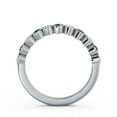 thumbnail image 3 of 0.60 Ct Beautiful Round Cut Natural Emerald Gemstone Diamond Eternity Band for Engagement 14K White Gold Size 7.5, 3 of 7