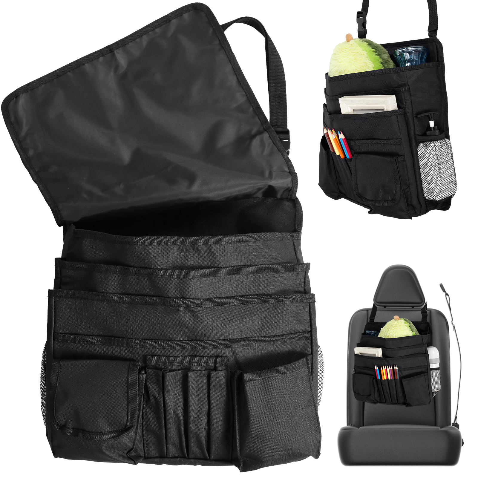 Adifare Car Front Seat Organizer Oxford Cloth Car Back Seat Storage Bag with Multiple Pockets