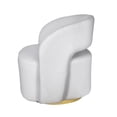 thumbnail image 3 of A&B Home White Fabric Swivel Barrel Chair 26.4" x 29.5" x 29.3", 3 of 5