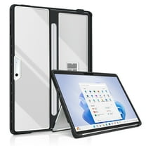Hard Case for 13 Inch Microsoft Surface Pro 11 /10 /9 /8 - Shockproof Folio Rugged Cover with Clear Transparent Back Shell Compatible with Type Cover Keyboard
