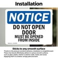 thumbnail image 3 of (2 Pack) Do Not Open Door Must Be Opened From The Inside OSHA Notice Sign, 3 of 7